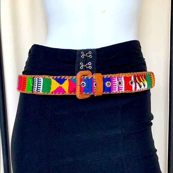 Accessories - EUC- AFRICAN STYLE LEATHER BELT SIZE 36 L/XL